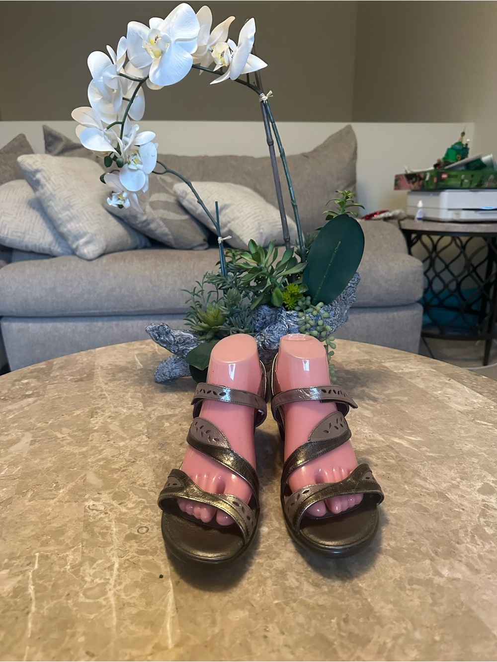Naot Women’s Metallic Olive Multi-Strap Sandals - Comfortable Dress Sandals